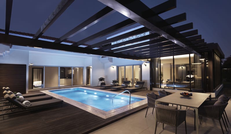 Rabdan Villa Pool (Evening) - The Ritz-Carlton Abu Dhabi, Grand Canal